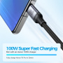 JOYROOM S-A21 3в1 универсален плетен кабел за зареждане - USB-A към USB-C / Lightning / micro USB - 1,2 м - черен