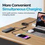 JOYROOM S-A21 3в1 универсален плетен кабел за зареждане - USB-C към USB-C / Lightning / micro USB - 1,2 м - черен