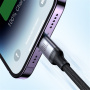 JOYROOM S-A21 3в1 универсален плетен кабел за зареждане - USB-C към USB-C / Lightning / micro USB - 1,2 м - черен