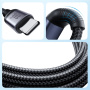 JOYROOM S-A21 3в1 универсален плетен кабел за зареждане - USB-C към USB-C / Lightning / micro USB - 1,2 м - черен