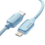 ESSAGER ES-X46 плетен кабел за зареждане и данни - USB-C към Lightning - 2 m - син