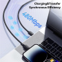 ESSAGER ES-X46 плетен кабел за зареждане и данни - USB-C към Lightning - 2 m - син