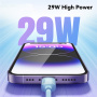 ESSAGER ES-X46 плетен кабел за зареждане и данни - USB-C към Lightning - 2 m - син