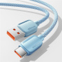 ESSAGER ES-X46 плетен кабел за зареждане и данни - USB-A към USB-C - 1 m - син