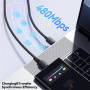 ESSAGER ES-X46 плетен кабел за зареждане и данни - USB-A към USB-C - 1 m - розов