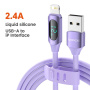 Toocki TQ-X55 кабел за зареждане и данни - USB-A към Lightning - 1 m - лилав
