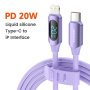 Toocki TQ-X55 кабел за зареждане и данни - USB-C към Lightning - 1 m - лилав