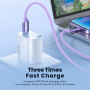 Toocki TQ-X55 кабел за зареждане и данни - USB-C към Lightning - 1 m - лилав
