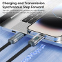 Toocki TQ-X36 кабел за зареждане и данни - USB-C към Lightning - 2 m - сив