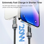 Toocki TQ-X36 кабел за зареждане и данни - USB-C към Lightning - 2 m - сив