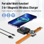 N4 2в1 безжично MagSafe зарядно за iPhone / Apple Watch / AirPods - 15W - черно