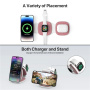YM-T1 3в1 безжично MagSafe зарядно устройство за iPhone / Apple Watch / AirPods - 15W - розово