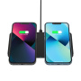 M15 2в1 безжично зарядно устройство за iPhone / AirPods - 15W - черно