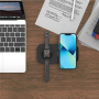 T2A 2в1 безжично зарядно за iPhone / Apple Watch / AirPods - 15W - черно