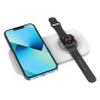 T2A 2в1 безжично зарядно устройство за iPhone / Apple Watch / AirPods - 15W - бяло