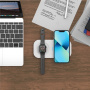 T2A 2в1 безжично зарядно устройство за iPhone / Apple Watch / AirPods - 15W - бяло