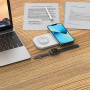 T2A 2в1 безжично зарядно устройство за iPhone / Apple Watch / AirPods - 15W - бяло