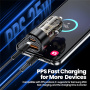 Автомобилно зарядно устройство Toocki TQ-CC25A с USB-C / USB-A портове - 60W - черно