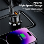Автомобилно зарядно устройство Toocki TQ-CC25A с USB-C / USB-A портове - 60W - черно