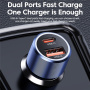 Автомобилно зарядно устройство Toocki TQ-CC03 с USB-C / USB-A портове - 63W - тъмно синьо