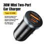 Автомобилно зарядно ESSAGER ES-CC12 с USB-C / USB-A портове - 30W - черно