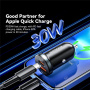 Автомобилно зарядно ESSAGER ES-CC12 с USB-C / USB-A портове - 30W - черно
