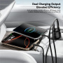 ESSAGER ES-CC19 зарядно за кола с дисплей и портове USB-C / USB-A - 140W - черно