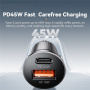 Мини зарядно за кола ESSAGER ES-CC15 с USB-C / USB-A портове - 45W - черно