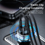 Автомобилно зарядно устройство ESSAGER ES-CC10 с дисплей и портове USB-C / 2x USB-A - 80W - сиво