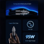 USAMS US-CC176 Автомобилно зарядно с USB-C / USB-A портове - 95W - черно