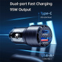 USAMS US-CC176 Автомобилно зарядно с USB-C / USB-A портове - 95W - черно