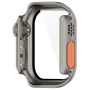 Калъф в стил Watch Ultra със закалено стъкло за Apple Watch 46mm - естествен титан