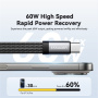 ESSAGER ES-YP25 2-в-1 аудио и зареждащ адаптер - 3,5 mm жак / USB-C към USB-C - сив