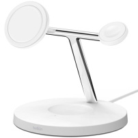 Belkin BOOST CHARGE™ PRO MagSafe 3in1 (Qi2) зарядна станция за iPhone / Apple Часовник / AirPods - бял