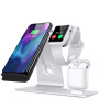 Стойка за зареждане Bestand 3в1 за Apple Watch / AirPods и бързо безжично зареждане на iPhone - сребро