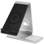 Bestand стойка с Qi безжично зареждане за iPhone / AirPods - сребърен