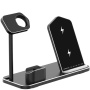 Бърза 3в1 стойка за безжично зареждане за iPhone / Apple Watch / AirPods - черен