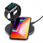 Докинг станция и безжична зарядна станция за iPhone / Apple Watch - черна