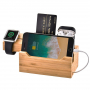 Мултифункционална докинг станция за зареждане за iPhone / Apple Watch / AirPods - бамбук