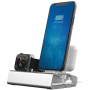 Алуминиева станция 3в1 за iPhone / Apple Watch / AirPods - сребърна