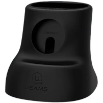 Usams силиконова стойка 2в1 за Apple Watch / AirPods - черна