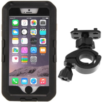 Водоустойчив калъф с въртящ се държач за колело за iPhone 6 Plus / 6S Plus - черен