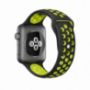 Силиконова каишка за Apple Watch Ultra 49mm / 46mm / 45mm / 44mm / 42mm - черна-жълта