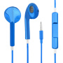 Слушалки с микрофон и регулиране на силата на звука с конектор 3,5 mm жак за Apple устройства - метализирани - сини