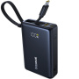 Baseus PicoGo външна батерия с вграден USB-C кабел и USB-C / USB-A портове - 10 000 mAh - черна