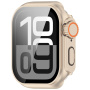 Калъф в стил Watch Ultra със закалено стъкло за Apple Watch 42mm (Series 10 / 11) - златен