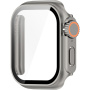Калъф в стил Watch Ultra със закалено стъкло за Apple Watch 46mm - естествен титан