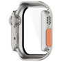 Калъф в стил Watch Ultra със закалено стъкло за Apple Watch 46mm - сребърен
