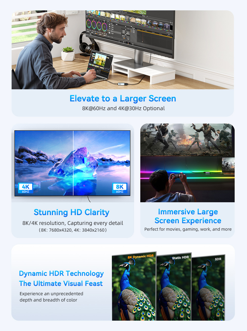 ESSAGER ES-OTG23 видео редуктор - HDMI към USB-C - тъмно сив ESSAGER ES-OTG23 видео редуктор - HDMI към USB-C - тъмно сив