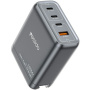 Yesido YC143 GaN бързозареждащ адаптер с 3x USB-C / USB-A порта - 140W - тъмно сив